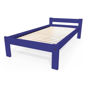 ABC MEUBLES Lit 90x190 enfant en bois hêtre Simply - 90x190 - Bleu foncé