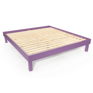 ABC MEUBLES Lit 180x200 bois massif Confort - 180x200 - Lilas