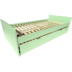 ABC MEUBLES Lit gigogne ABC pin massif 80x190 Vert Pastel