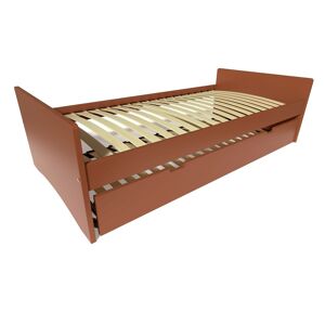 ABC MEUBLES Lit gigogne ABC pin massif 90x190 Chocolat