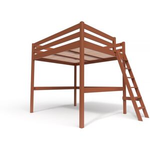 ABC MEUBLES Lit Mezzanine bois avec échelle Sylvia - 160x200 - Chocolat - 160x200 - Chocolat - Publicité