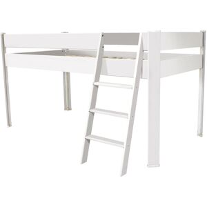 ABC MEUBLES Lit Compact surélevé enfant - 90x190 - Blanc - 90x190 - Blanc