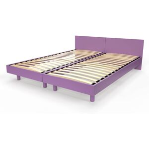 ABC MEUBLES Lits jumeaux bois massif avec têtes Twin - 80x190 - Lilas