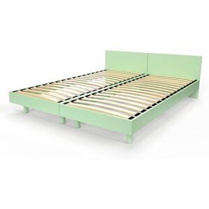 ABC MEUBLES Lits jumeaux bois massif avec têtes Twin - 90x200 - Vert Pastel