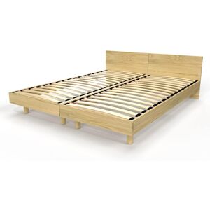 ABC MEUBLES Lits jumeaux bois massif avec têtes Twin - 90x200 - Miel - 90x200 - Miel