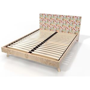 ABC MEUBLES Lit Scandinave 2 places bois Viking - 140x190 - Décor Fruits