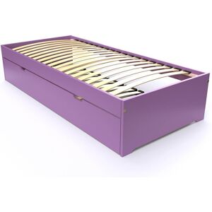 ABC MEUBLES Lit gigogne Malo avec tiroir lit bois 90x190 Lilas 90x190 Lilas