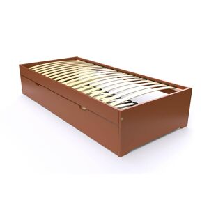 ABC MEUBLES Lit gigogne Malo avec tiroir lit bois - 90x190 - Chocolat - 90x190 - Chocolat - Publicité