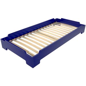 ABC MEUBLES Lit Empilable 1 place en Bois Massif - 80x190 - Bleu foncé