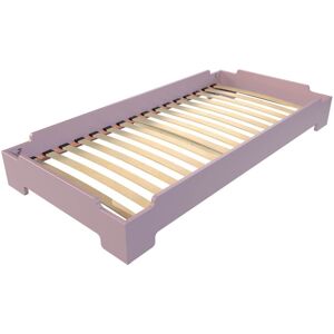 ABC MEUBLES Lit Empilable 1 place en Bois Massif - 80x190 - Violet Pastel - 80x190 - Violet Pastel