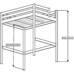 ABC MEUBLES Option Poteaux Rehaussés 225 cm - - Ivoire