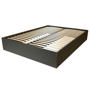 ABC MEUBLES Lit coffre 2 places bois massif - 140x190 - Wengé