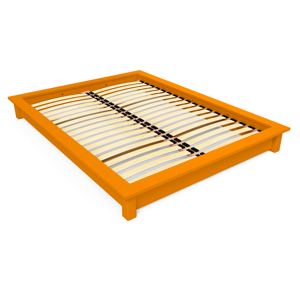 ABC MEUBLES Lit futon 2 places bois massif Solido - 160x200 - Orange - 160x200 - Orange