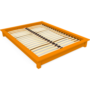 ABC MEUBLES Lit futon 2 places bois massif Solido - 160x200 - Orange