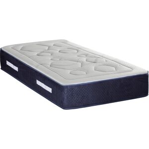 Maison Aubertin - Matelas Dolce Vita Ressorts Ensachés + Mémoire de Forme blanc/bleu - 90x190 cm BlancBleu - Publicité