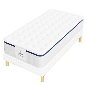 Leonis - Ensemble Matelas + Sommier Vasco bleu/blanc - 90x190 cm BleuBlanc - Publicité