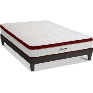 Maison Aubertin - Ensembe Matelas + Sommier Supreme rouge/blanc - 180x200 cm RougeBlanc - Publicité