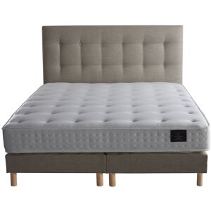 Nuit Céleste - Ensemble Matelas latex naturel Clarté + tête de lit capitonnée beige - 160x200 cm Beige - Publicité