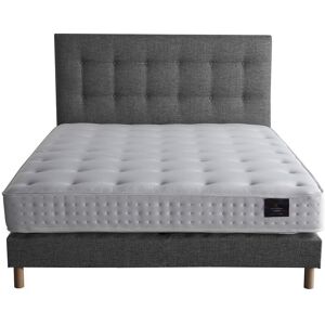 Nuit Céleste - Ensemble Matelas latex naturel Clarté + tête de lit capitonnée gris éléphant - 140x190 cm Gris éléphant - Publicité