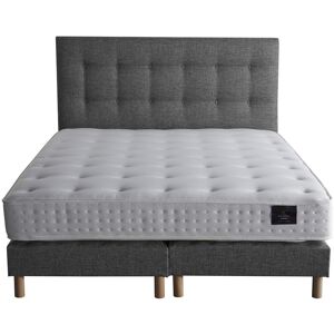 Nuit Céleste - Ensemble Matelas latex naturel Clarté + tête de lit capitonnée gris éléphant - 160x200 cm Gris éléphant - Publicité