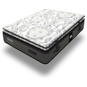 La boutique hôtelière - Matelas et surmatelas Empire gris/blanc - 180x200 cm GrisBlanc - Publicité