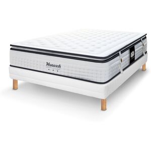 La boutique hôtelière - Ensemble matelas, sommier et surmatelas Le Monarch blanc - 140x190 cm Blanc - Publicité