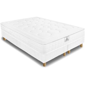 Literie Resort Hôtel - Ensemble Matelas & 2 Sommiers Monaco blanc - 2x80x200 cm Blanc - Publicité