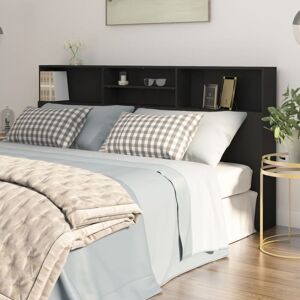 DESIGN IN Armoire de tête de lit Tête de lit avec Rangement supplémentaire Noir 200x19x103,5 cm -57461 - Publicité