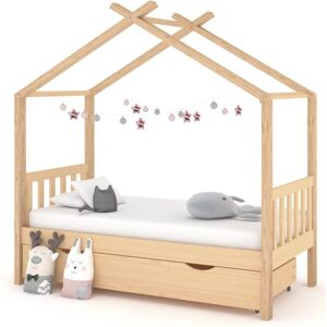 VIDAXL Cadre de lit enfant avec tiroir bois de pin massif 80x160 cm - Publicité