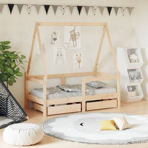Vidaxl - Cadre de lit enfant avec tiroirs 70x140 cm bois de pin massif - Publicité