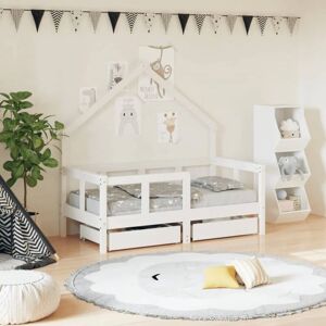 Vidaxl - Cadre de lit enfant tiroirs blanc 70x140 cm bois de pin massif - Publicité