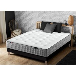 Ensemble literie Bobochic Ensemble matelas suzanne 30 cm 672 ressorts ensachés 7 zones + sommier tapissier + pieds 160x200 - Anthracite - Publicité