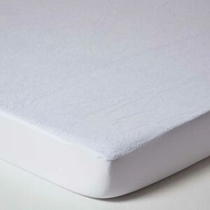 HOMESCAPES Protège matelas imperméable en tissu éponge, 140 x 190 cm - Blanc - Publicité