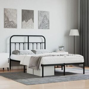 DESIGN IN Lit adulte avec tête de lit pour Couchage,Cadre de lit métal noir 120x190 cm -BV27096 - Publicité