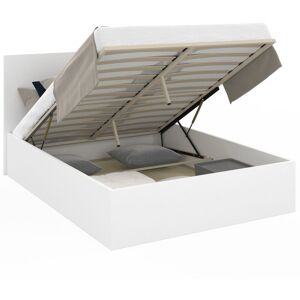 IDMARKET Lit coffre double seaside avec sommier 140 x 190 cm blanc - Publicité