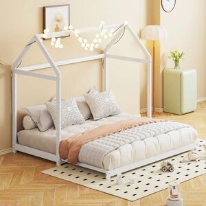 AAFGVC Lit enfant extensible, canapé-lit 90/180 x 190 cm, cadre de lit en bois massif avec sommier à lattes, lit simple, lit d'appoint, blanc - Publicité