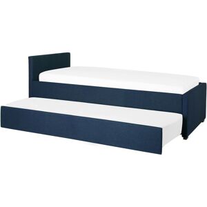 Lit Simple Gigogne en Tissu Bleu Marine 80 x 200 cm Elégant et Classique pour Chambre au Style Contemporain ou Moderne Beliani - Publicité