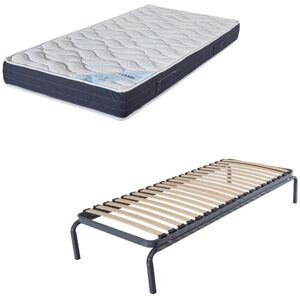 Ebac Literie - Lit gigogne + matelas Melior - 80x190 - Mousse - 20 lattes bois - Gain de place - Blanc - Publicité