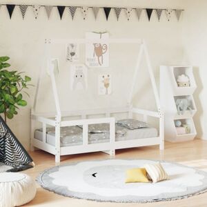 VIDAXL Cadre de lit pour enfant blanc 70x140 cm bois de pin massif - Publicité