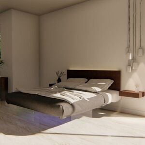 PORTEITALIANE Lit suspendu Wood Bed avec tête de lit Air mesure 120X198 sans tete de lit - Publicité