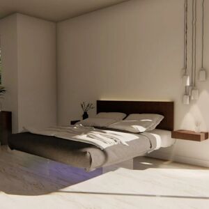 PORTEITALIANE Lit suspendu Wood Bed avec tête de lit Air mesure 160X198 sans tete de lit - Publicité