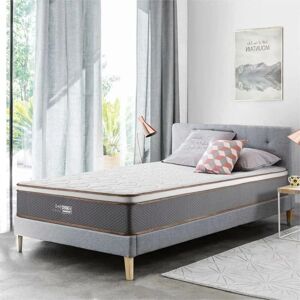 Bedstory - Matelas 90x190 à Ressorts Ensachés - 22cm de hauteur - Mousse à Mémoire de Forme - Superposition de Couches de Latex - 7 Zones de Confort - Publicité