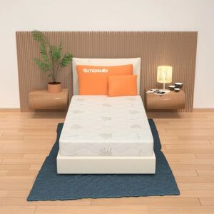 Miasuite - Matelas en mousse à mémoire de forme 100x190 hauteur 25 cm - Housse amovible, revêtement Aloe Vera Premium - Publicité