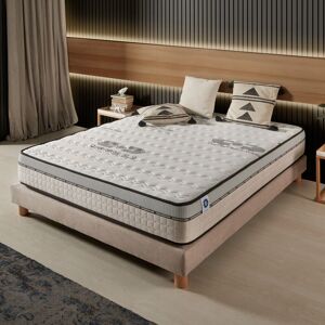 Naturalex - Matelas Visco Carbone - 140x200 cm - Mousse mémoire de forme hr, Blue Latex, Hypoallergénique - Confort Ferme - 7 zones de confort - Face - Publicité