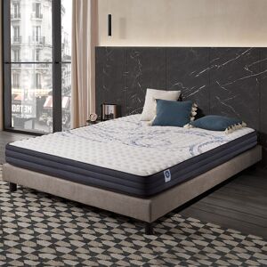 Naturalex - Matelas Perfect Sleep - 90x190 cm - Mousse mémoire de forme HR, Blue Latex, Hypoallergénique - Équilibré - 7 zones de confort - Face - Publicité