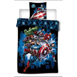 Aymax - Parure de lit réversible Marvel Avengers - 140 cm x 200 cm - Publicité