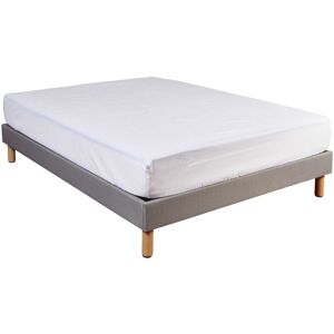 Terre De Nuit - Protège matelas molleton 100% coton - bonnet 27 cm 140x200 - Blanc - Publicité