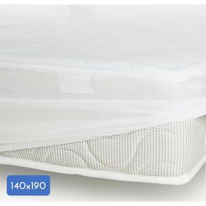 ROUPILLON Protège matelas coton/polyester imperméabilisé - Blanc - 140x190 cm - Blanc - Publicité