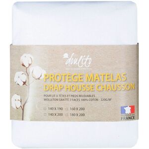 Doulito - Protège matelas imperméable 140x200 cm lit electrique Made in France - Coton Blanc - Blanc - Publicité