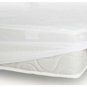 ROUPILLON Protège matelas 100% Coton Imperméabilisé couleurs - Blanc, épaisseur/bonnet - 25 cm, matière - 100% coton, tailles - 140 x 190 cm - Blanc - Publicité